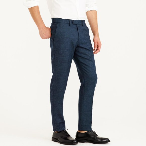 J Crew Bowery slim blue wool pant 77388 - Picture 1 of 6